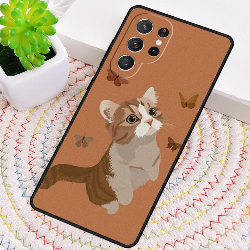Süße Cartoon-Katze Handyhülle für Samsung Galaxy note 10 pro S26 Ultra S23 S24 FE S25 S21 S22 PLUS stoßfeste Abdeckung