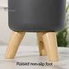 Self Watering Flower Pot Planter Pot with Solid Wood Legs Solid Color Flower Pot with Drainage Holes for Home Garden