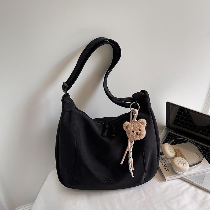 Japanese-style casual and relaxed canvas tote bag for women2026New large-capacity student shoulder crossbody bag for classes