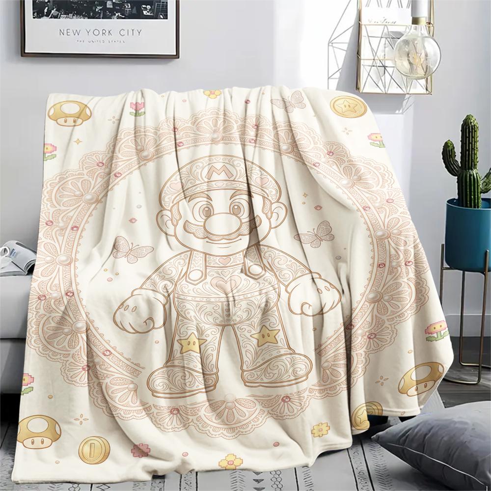 Mario Retro Pixel Blanket, Mario Fan Cozy Throw, Great Gift.chl 75x90cm