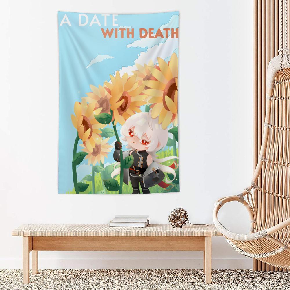 Game A DDate With Death Tapestry For Bedroom Living Room Outdoor Wall Decor Simple Stylish Art Piece Vertical Design