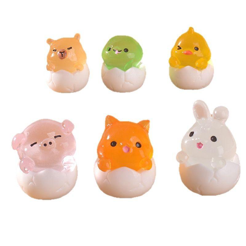 Micro-landscape Cute and Adorable Pet Animals Eggshell Gardening Doll House Decorations Resin Small Ornaments