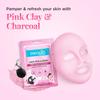 Everyuth Naturals Anti Pollution Pink Clay Charcoal Sheet Mask Pack Of 3 25ml Refreshing Detox Glow Biodegradable Face Mask For Radiant Skin