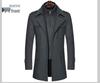 Men's Winter Wool Coat - Double Collar, Mid-Length for Middle-Aged and Elderly