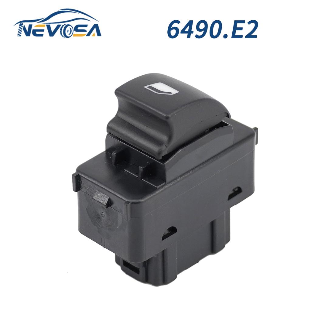 NEVOSA 6490.E2 Car Power Window Switch Single Button For Peugeot 207 SW Van CC Partner Citroen C3 Picasso Berlingo 6490E2 6554QP
