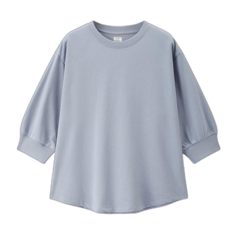 Giordano Women s Pure Cotton Loose Round Neck Three-Quarter Sleeve T-Shirt XL