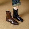 Square Head Small Short Boots Women's Retro Thick Heel Elastic Thin Boots Women's Spring and Autumn Single Boots Commuter Party Fashionable