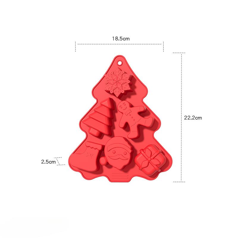 Christmas Tree Silicone Cake Mold DIY Snowman Gingerbread Man Santa Claus Chocolate Jelly Pudding Mold Cake Accessories