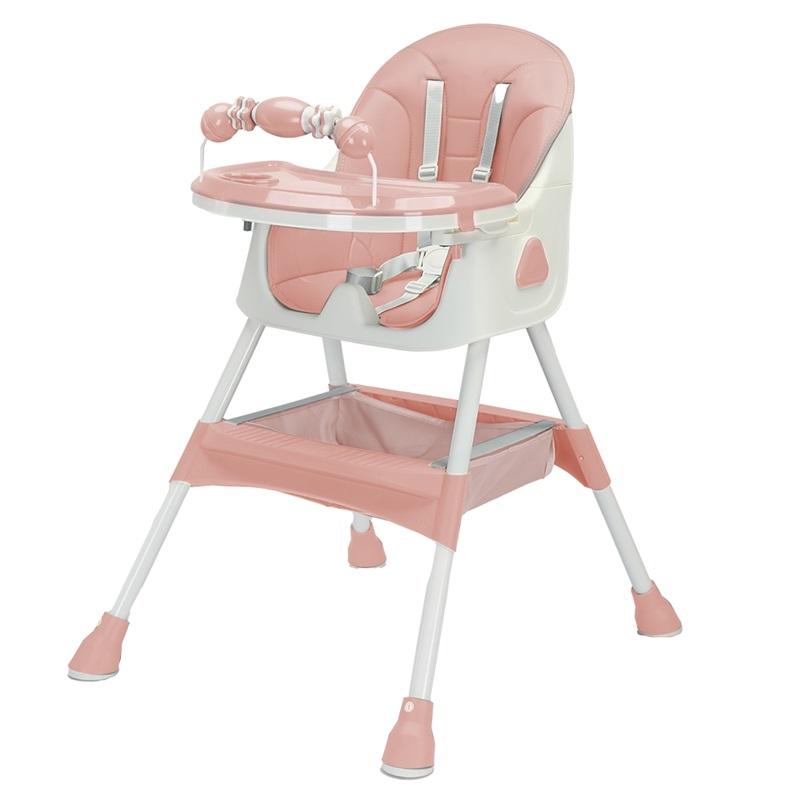 E500 Tragbarer Hochstuhl für Babys – Faltbares Design, Extra-Große Anti-Rutsch-Basis, Abnehmbare Spielzeugstange, Hygienisches Füttern