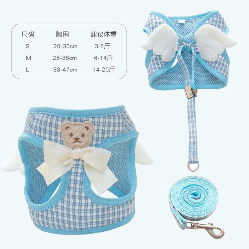 Breathable Cat Dog Harness Set Comfortable Cat Leash Pet Supplies Dog Traction Rope Walking