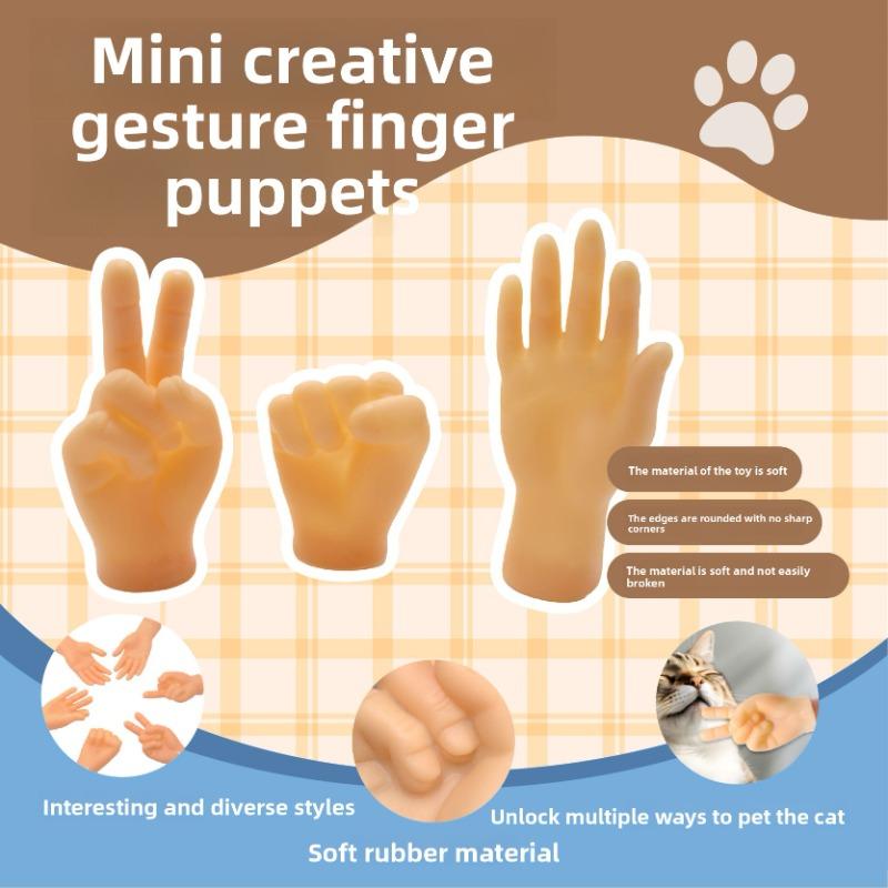 Little Finger Gloves for Playing with And Petting Cats, Rubber Gloves for Massaging The Left and Right Little Hands, Funny Little Toys