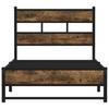 Metal Bed Frame without Mattress Smoked Oak Finish 90 x 200 cm