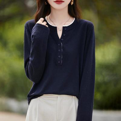 Women's Cashmere Sweater Qinghe Cashmere 50% Wool 50% Silk Women's Autumn and Winter Cashmere Pullover Soft and Warm