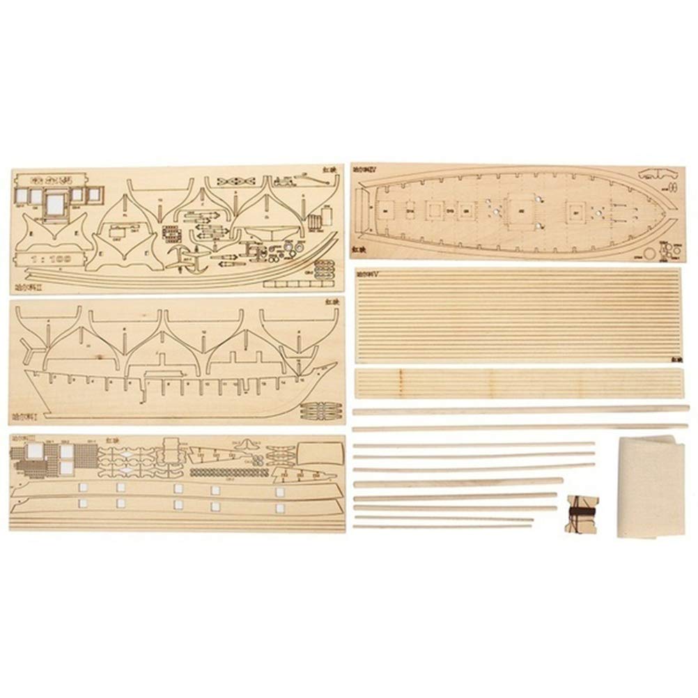 Excras Wooden Ship DIY Wooden Sailing Ship Hobby Wood Ship Model Sailing Ship Wooden Model Home DIY Model Decoration Boat Gift Toy for Kids Model,