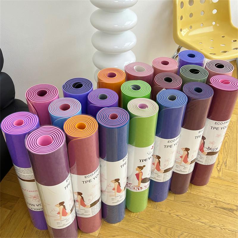 Eco-friendly TPE Non-slip Yoga Mat 173x61cm - Home Fitness Mat with Global Style 0.6cm