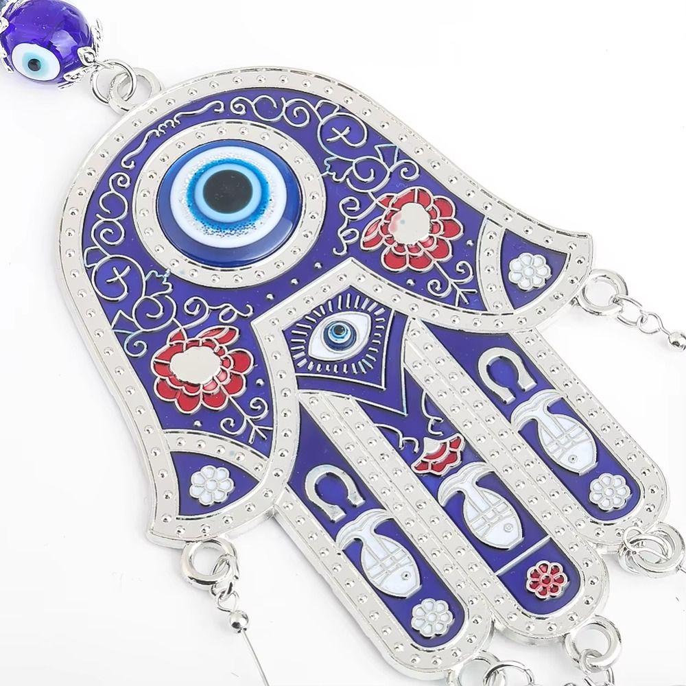 Hamsa Hand Fatima Hand Wind Chimes Good Lucky Hamsa Hanging Pendant  Outdoor Garden