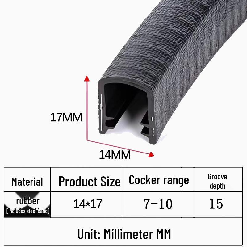 Gumové lištování ve tvaru U: Protiřezná, vodotěsná těsnicí lišta pro ochranu plechu a skla