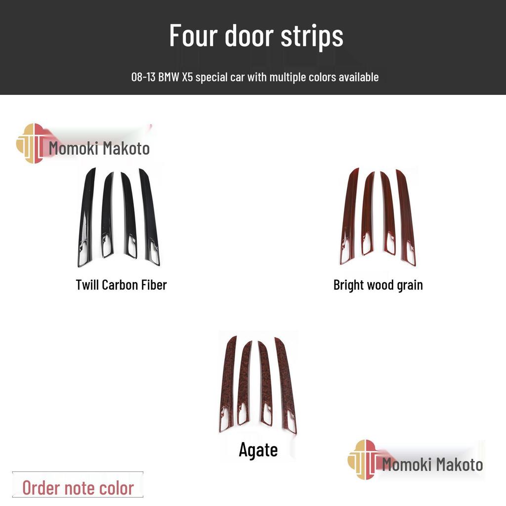 Peach Wood Carbon Fiber Interior Trim Set for 08-13 X5 - Anti-Scratch Bright Film Stickers