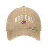Boricua Puerto Rico Rican Baseball Caps Casual Distressed Washed Snapback Hat for Men Women Outdoor Summer Caps Hat