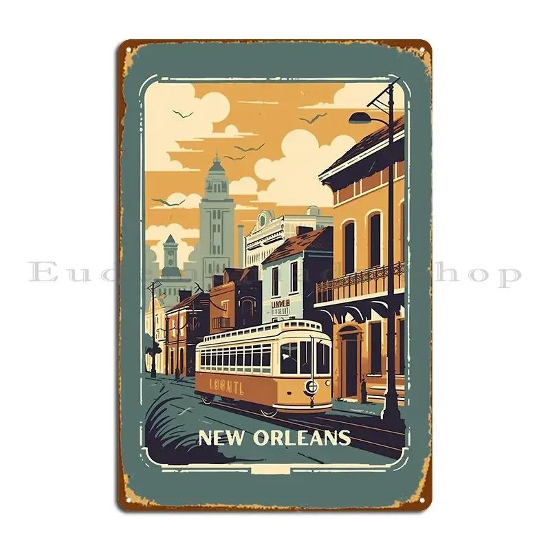 New Orleans Vintage Poster Metal Sign Character Club Pub Cinema Bar Tin Sign Poster
