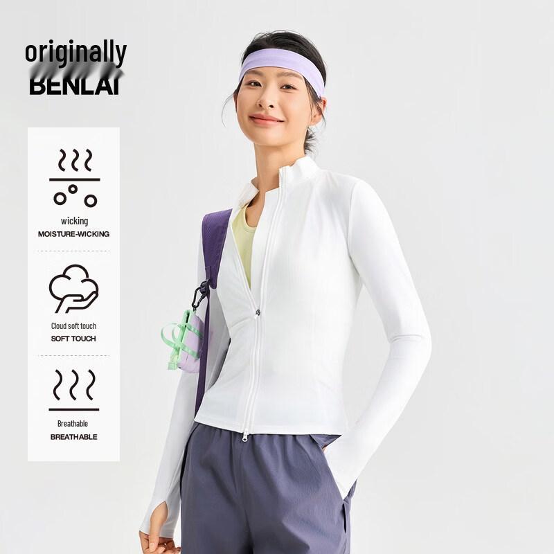 BENLAI Women s Cloud Soft Stand Collar Yoga Sport Jacket L