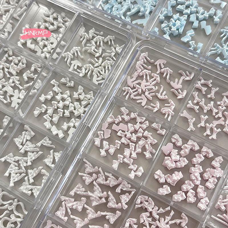 12 Grids Mixed Mini Nail Art Rhinestone Decals Bow Charm Nail Art Design Accessories Nail Decoration Charm for Nail Artists