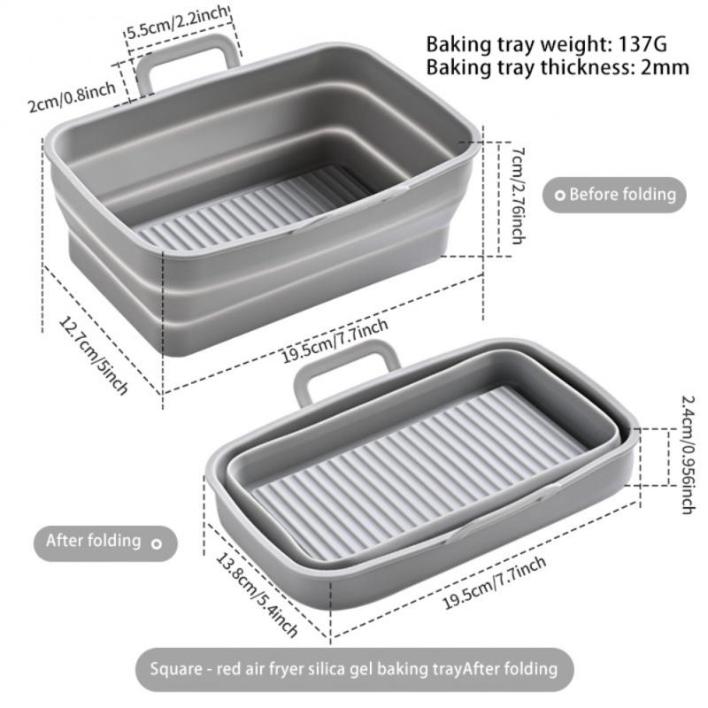 Liner Basket Replacement Reusable Square Replace Foldable For Cake Baking Cooking Pizza Kitchen Accessories Basket Mat Airfryer