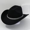 Men's and women's Panama French cowboy hats, jazz top hats, accessories, three-dimensional leaves, rhinestone belts, bonfire balls