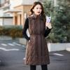 Winter Baumwollweste Mittellange Kapuzenweste Mode All-Match Baumwolle Westlicher Stil Weste Taille Zum Warmhalten