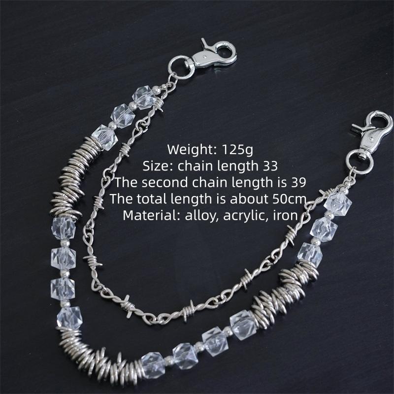 

Multilayer Metal Thistles Thorns Pendant Pant Chain Hip Hop Waist Keychain Jeans Chains Women Trendy Jewelry Accessories Gifts