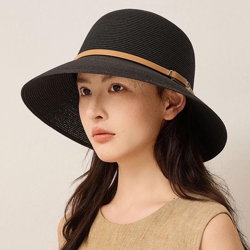 Straw Hat Women's Folding Breathable Fisherman Hat Large Brim Sun Hat