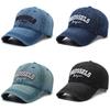 Vintage Denim Baseball Cap With Embroidered Letters For Outdoor Sun Protection Spring