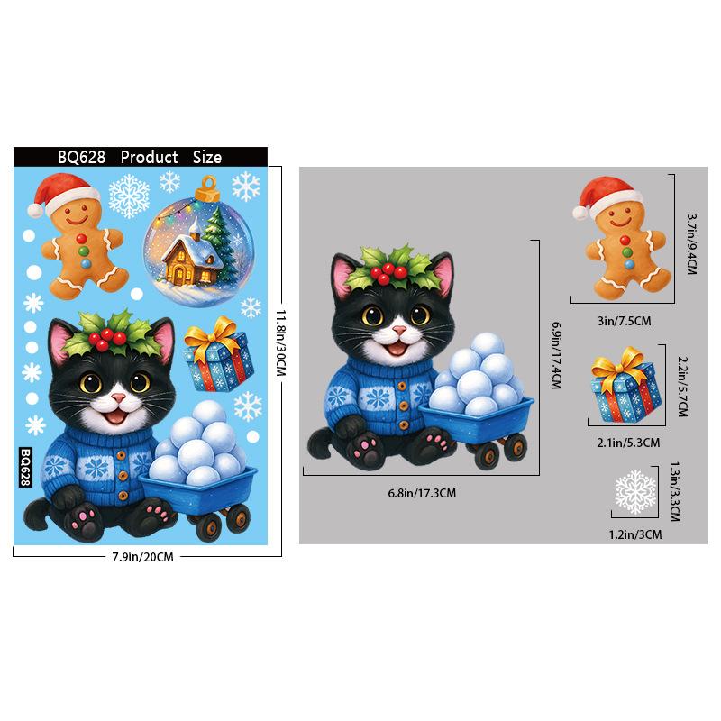 Vánoční Sněhová Vločka Los Sněhulák Skleněná Nálepka Vánoční Ozdoby Vánoční Nástěnné Samolepky Veselé Vánoce Dekorace Šťastný Nový Rok Samolepka