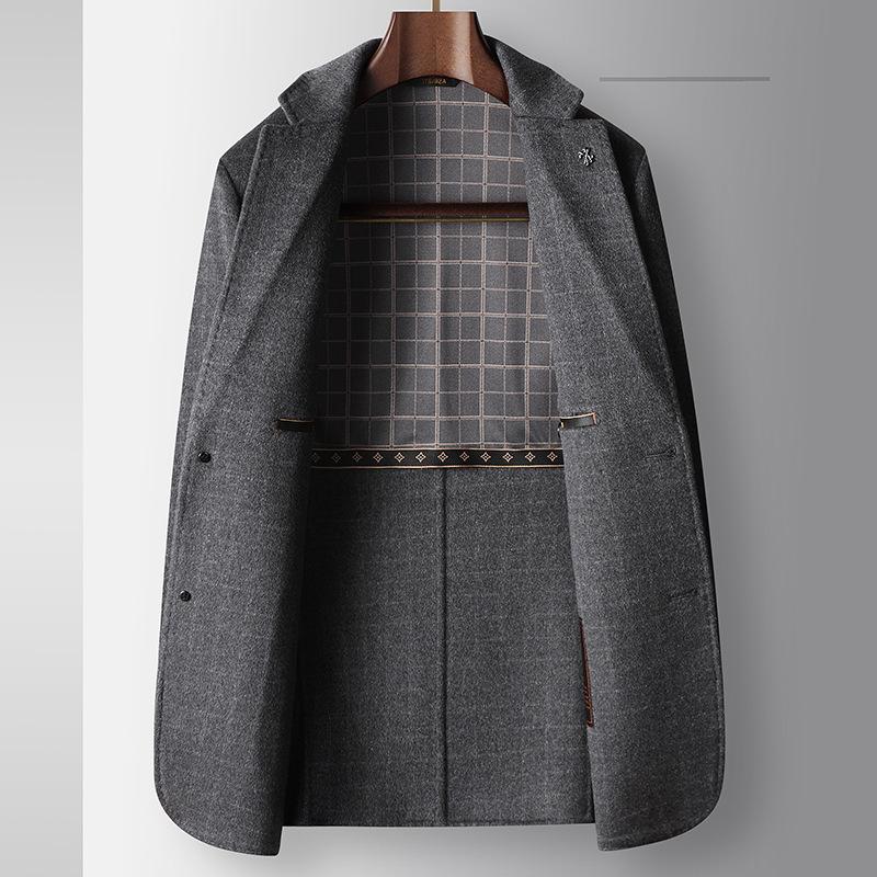 Autumn and Winter Wool Woolen Single West Light Luxury Business Youth Solid Color Double-sided Woolen Suit Jacket