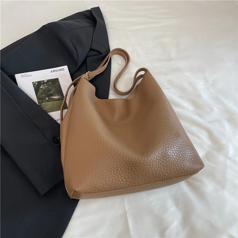 Модная ретро сумка большой вместимости женская новая высокоценная модная простая на плечо сумка-ведро модная