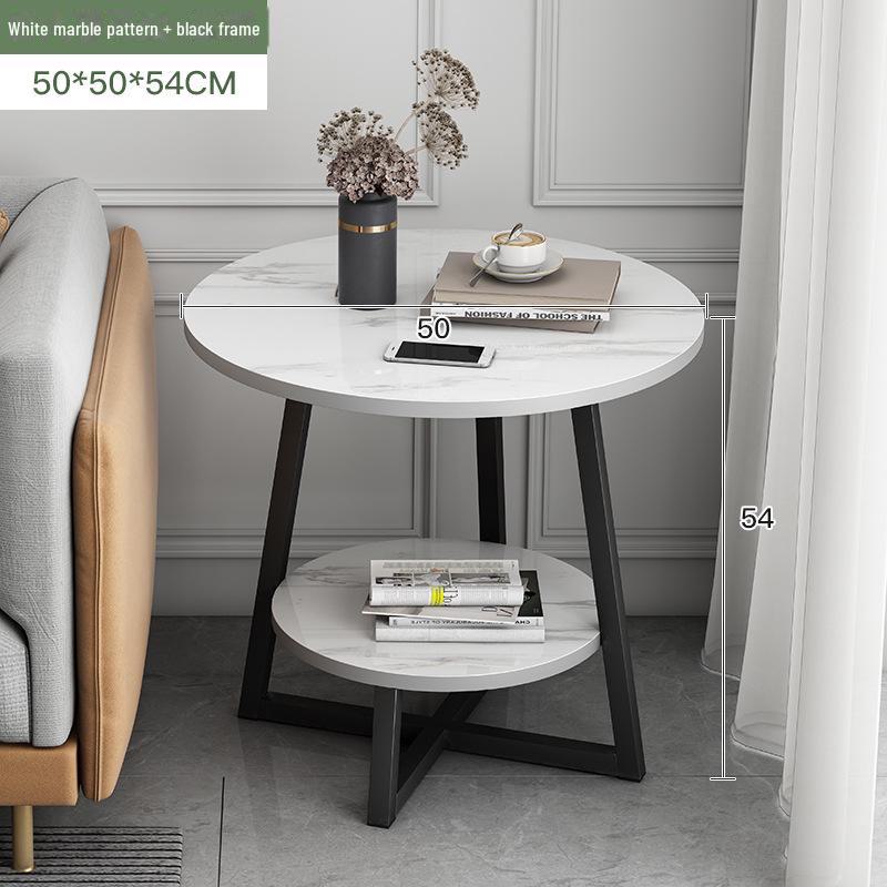 Modern Round Coffee Table: Elegant Small Side Table for Living Room or Balcony