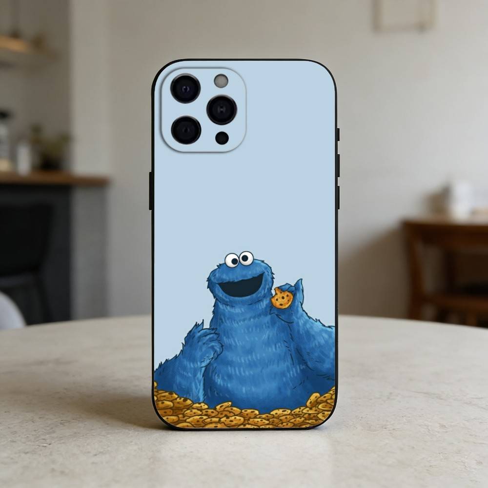C-Cookie-M-Monster-R Funny Phone Case For iPhone 17,16,15,14,13,12,11 Plus,Pro,Max,Mini Silicone black Soft Cover