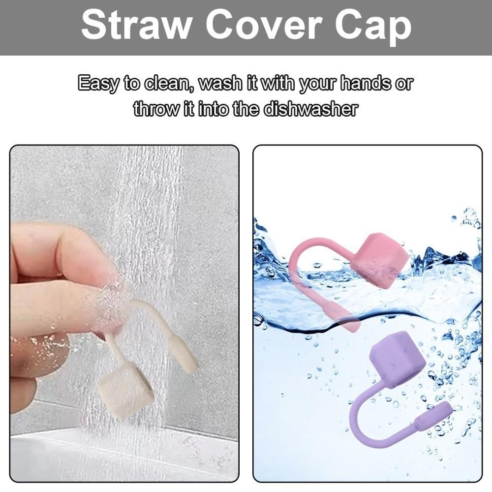 Silicone Straw Cover 3-piece Set Water Cup Accessories Reusable Straw Topper