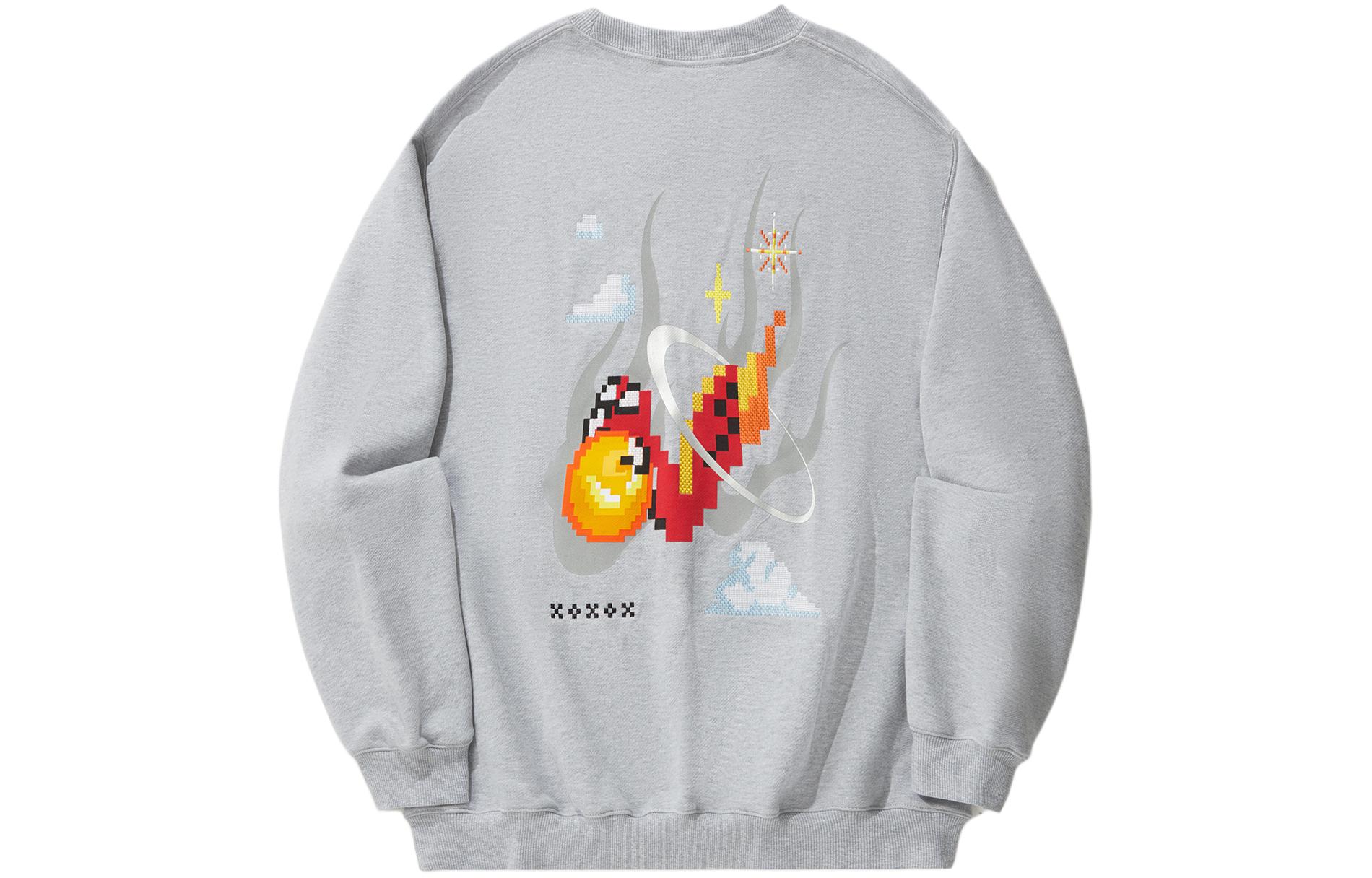 Li Ning Sweatshirts Men s Gray Crew Neck Moderate Regular AWDU333-6 L
