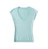V-neck Slim-fit Short-sleeved T-shirt Women's Summer New American Spice Girl Slim-fit Basic Knitted Inner Top