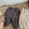 Winter Baby Girls Printed Pants Thicken Warm Cotton-padded Korean Style Children Casual Trousers