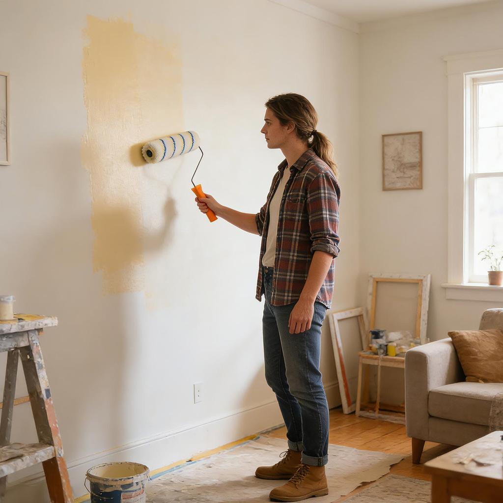 Paint Roller Brush House Renovation Tool Wall Painting Roller for Interior & Exterior, Cabinets Doors Fences Decks Crafts