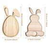 Easter Bunny Bamboo Tray Solid Color Wooden Dinner Plates Household Cake Decor Food Fruit Snack Plates