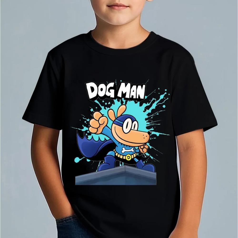 Dog Man Anime T-Shirt für Kinder Jungen Cartoon Sommer Kurzarm T-Shirt Dogman Oberteile Y2k Kleinkind Mädchen T-Shirts Camiseta Kinderkleidung