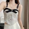 Bow Shaped Short Camisole Vest for Women In Summer Sweet and Spicy Sexy Wearing Out Irregular Fishbone Top
