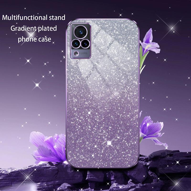 For VIVO V21 Luxury Electroplated Glitter Phone Case For Vivo V21E 4G Y73 4G Case Shockproof Clear Soft Back Protective Cover