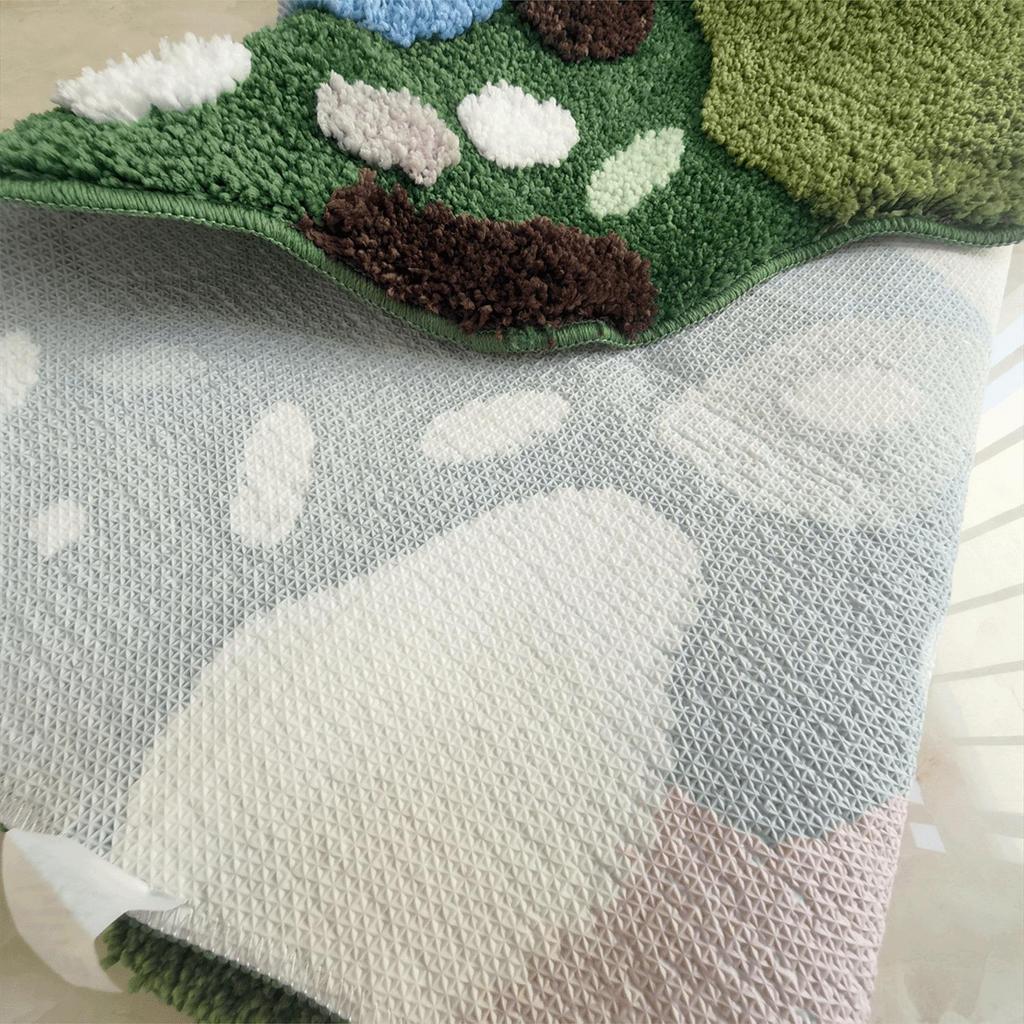 Green Moss 3D Soft Pile Bedroom Floor Mat