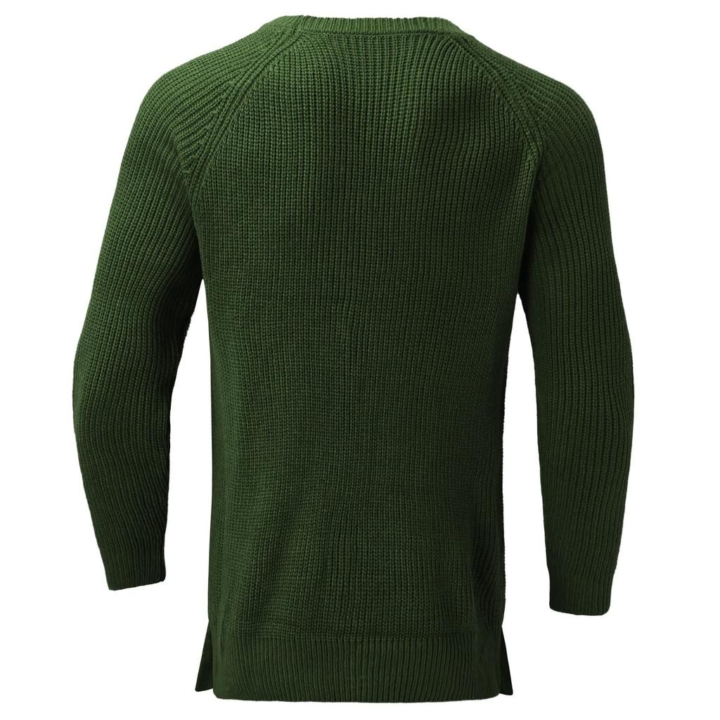 Men's Solid-color Long-sleeved Round-neck Pullover, Knitted Sweater, Men's Striped Sweater