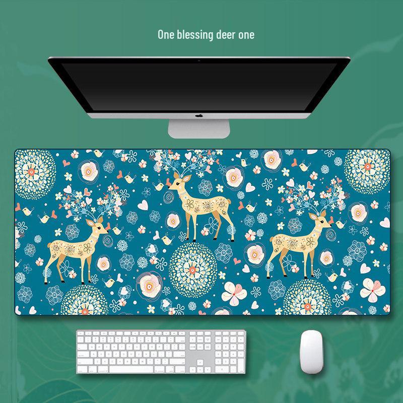 Extra Large Anime Esports Mouse Pad with Stitched Edges for Men and Women, Computer Desk Mat and Keyboard Pad