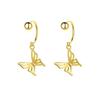 Hollow Butterfly Earrings Simple Personality Trendy Screw Buckle U-Shaped Earrings Girl Cute Smart Butterfly Dance Earbone Nails